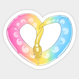 Ball Python Heart (Pan Pride Design) Sticker